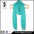 Wholesale Custom fold tassels acrylic green Scarf For Women